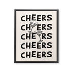 Cheers. Cocktails and Drinks in Black and White Framed Canvas Print Gallery Image 6