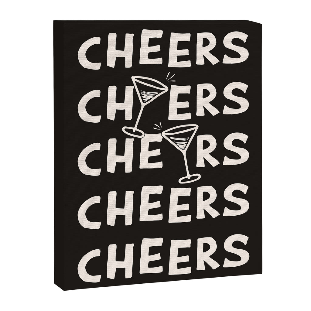 Cheers. Cocktails and Drinks in Black & White Canvas Print Gallery Image 6