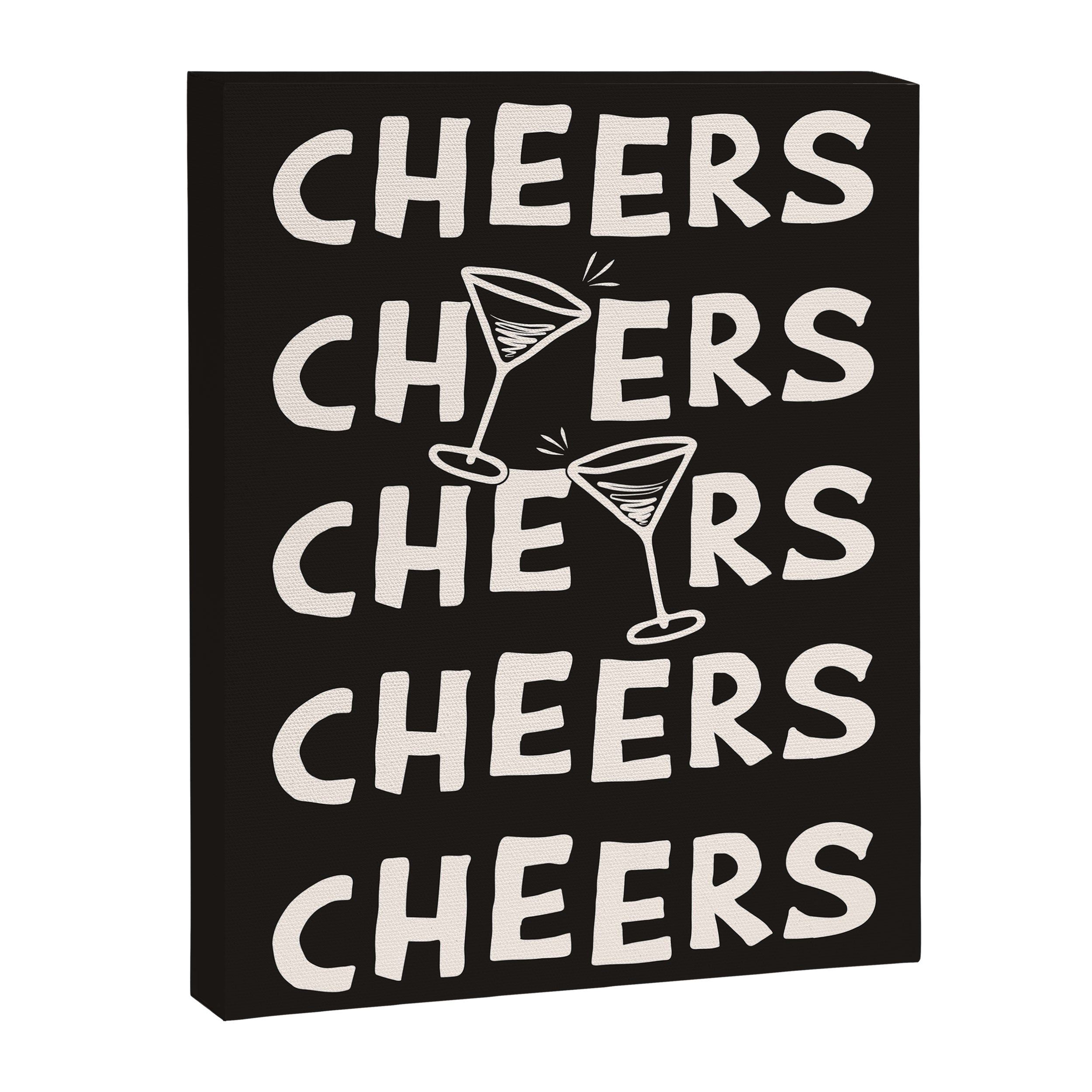 Cheers. Cocktails and Drinks in Black & White Canvas Print Gallery Image 6