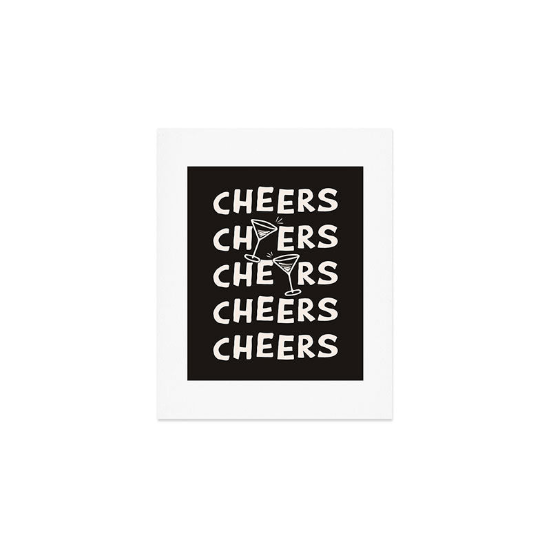 Cheers. Cocktails and Drinks in Black & White Art Print Gallery Image 1
