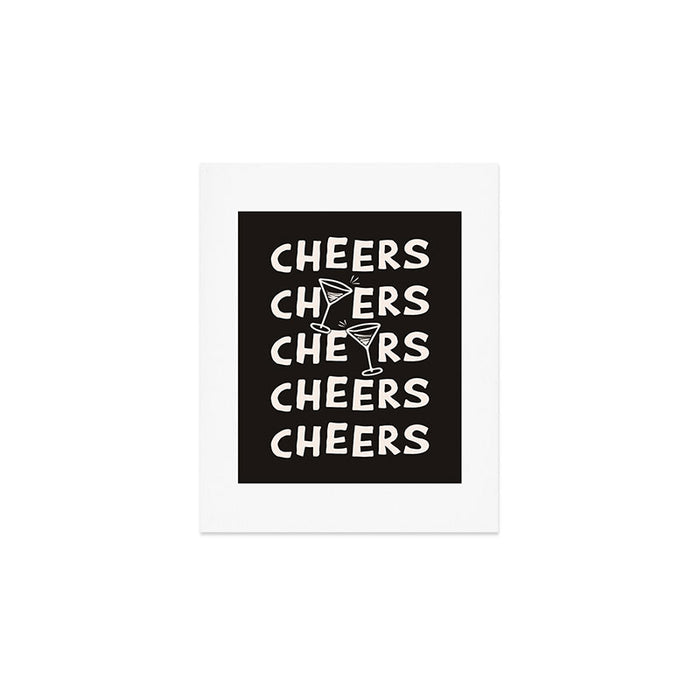 Cheers. Cocktails and Drinks in Black & White Art Print Gallery Image 1