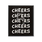 Cheers. Cocktails and Drinks in Black & White Framed Canvas Print Gallery Image 6