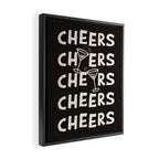 Cheers. Cocktails and Drinks in Black & White Framed Canvas Print Gallery Image 2