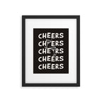 Cheers. Cocktails and Drinks in Black & White Framed Art Print Gallery Image 5