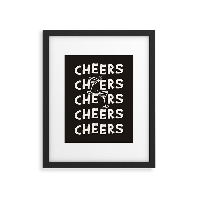 Cheers. Cocktails and Drinks in Black & White Framed Art Print Gallery Image 5