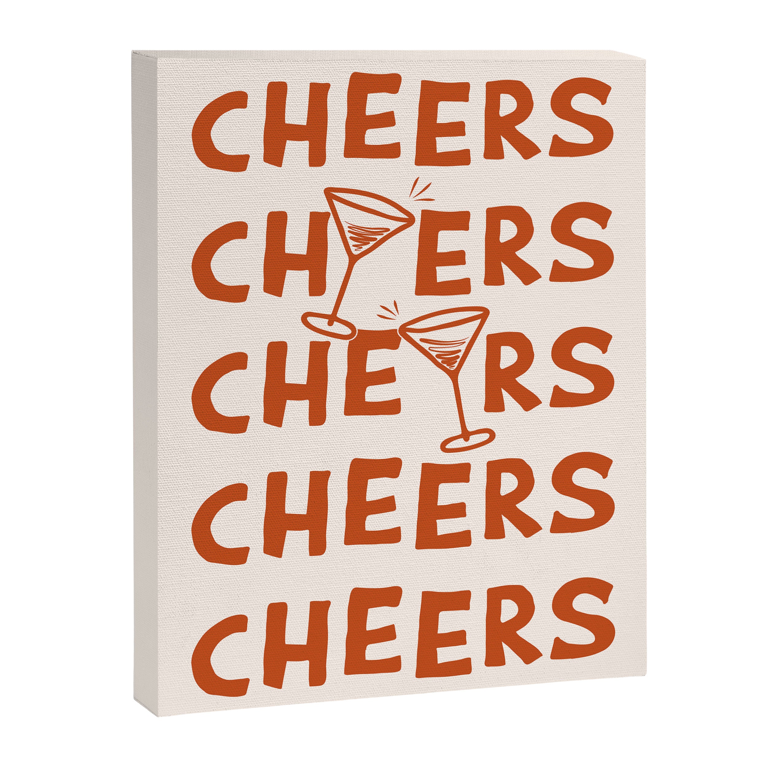 Cheers. Cocktails and Drinks in Burnt Orange and Linen White Canvas Print Gallery Image 6