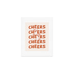 Cheers. Cocktails and Drinks in Burnt Orange and Linen White Art Print Gallery Image 1