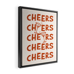 Cheers. Cocktails and Drinks in Burnt Orange and Linen White Framed Canvas Print Gallery Image 2