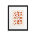 Cheers. Cocktails and Drinks in Burnt Orange and Linen White Framed Art Print Gallery Image 5