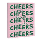 Cheers. Cocktails and Drinks in Forest Green and Pink Canvas Print Gallery Image 6