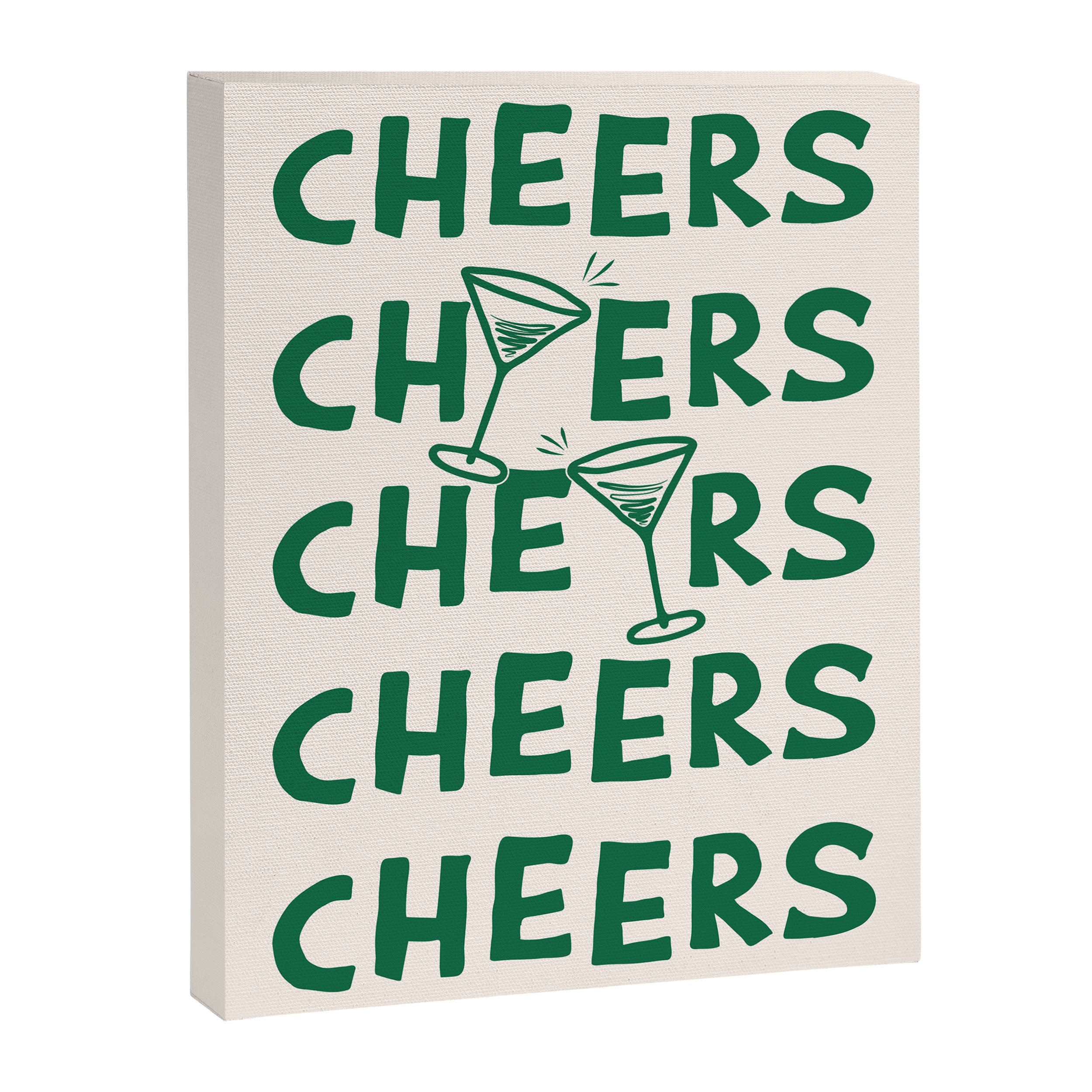 Cheers. Cocktails and Drinks in Green And Linen White Canvas Print Gallery Image 6
