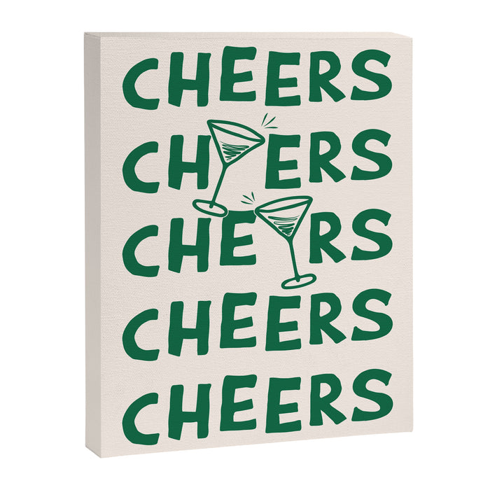 Cheers. Cocktails and Drinks in Green And Linen White Canvas Print Gallery Image 1