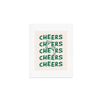 Cheers. Cocktails and Drinks in Green And Linen White Art Print Gallery Image 1