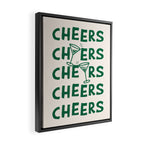 Cheers. Cocktails and Drinks in Green And Linen White Framed Canvas Print Gallery Image 2