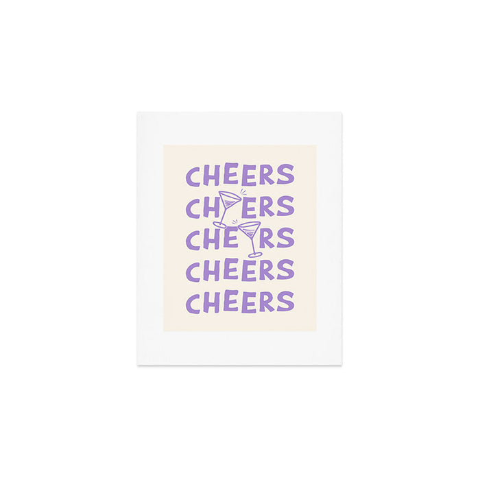 Cheers. Cocktails and Drinks in Lavender Purple And White Art Print Gallery Image 1