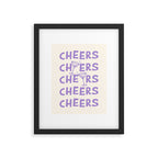 Cheers. Cocktails and Drinks in Lavender Purple And White Framed Art Print Gallery Image 5