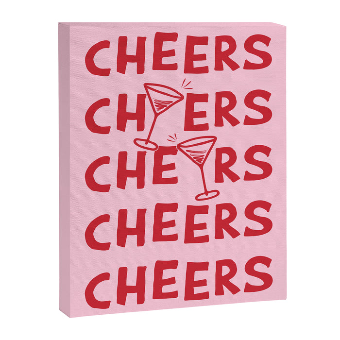 Cheers. Cocktails and Drinks in Pink and Red Canvas Print Gallery Image 1