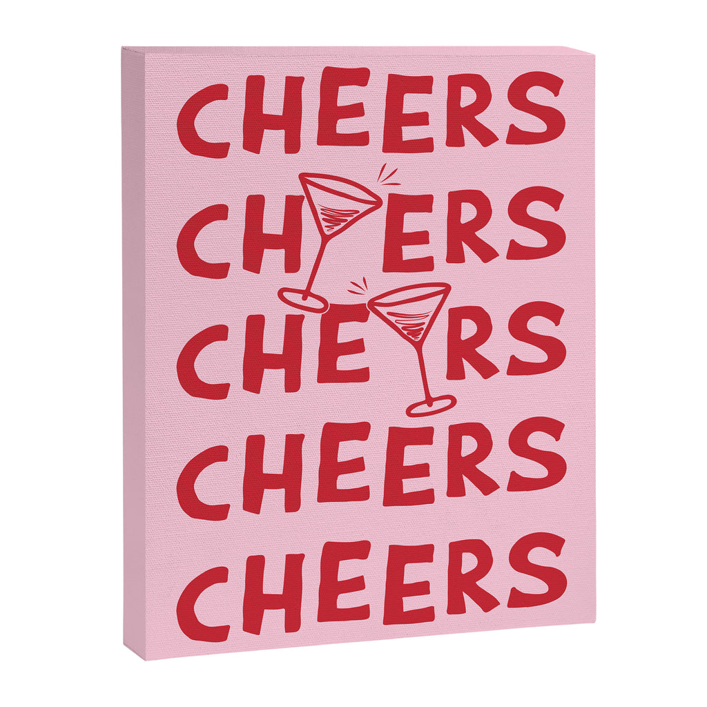Cheers. Cocktails and Drinks in Pink and Red Canvas Print Gallery Image 6