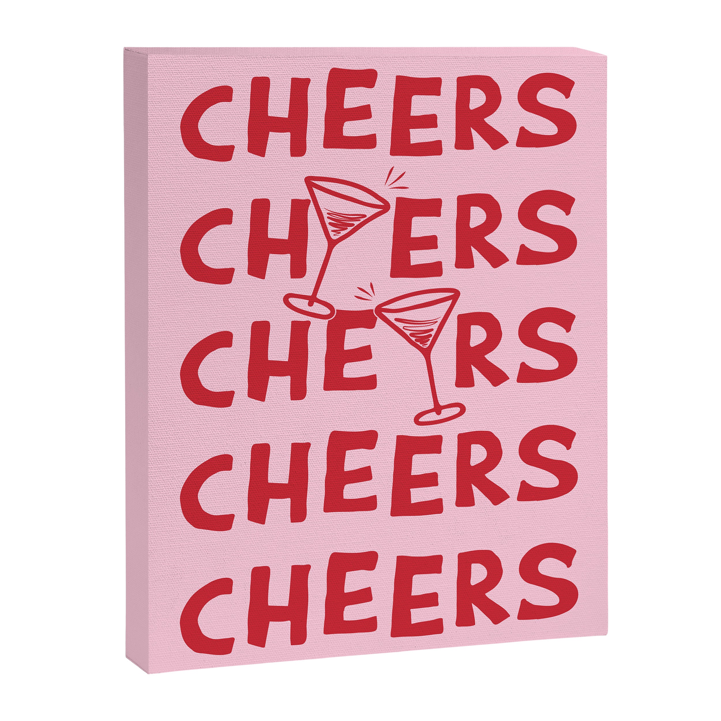 Cheers. Cocktails and Drinks in Pink and Red Canvas Print Gallery Image 6
