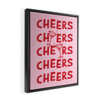 Cheers. Cocktails and Drinks in Pink and Red Framed Canvas Print Gallery Image 2