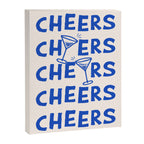 Cheers. Cocktails and Drinks in Royal Blue and Linen White Canvas Print Gallery Image 6