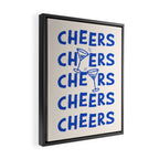 Cheers. Cocktails and Drinks in Royal Blue and Linen White Framed Canvas Print Gallery Image 2