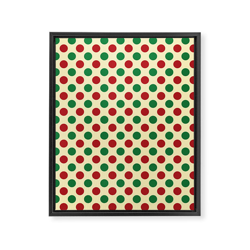 Christmas Polka Dot Pattern Framed Canvas Print Gallery Image 8