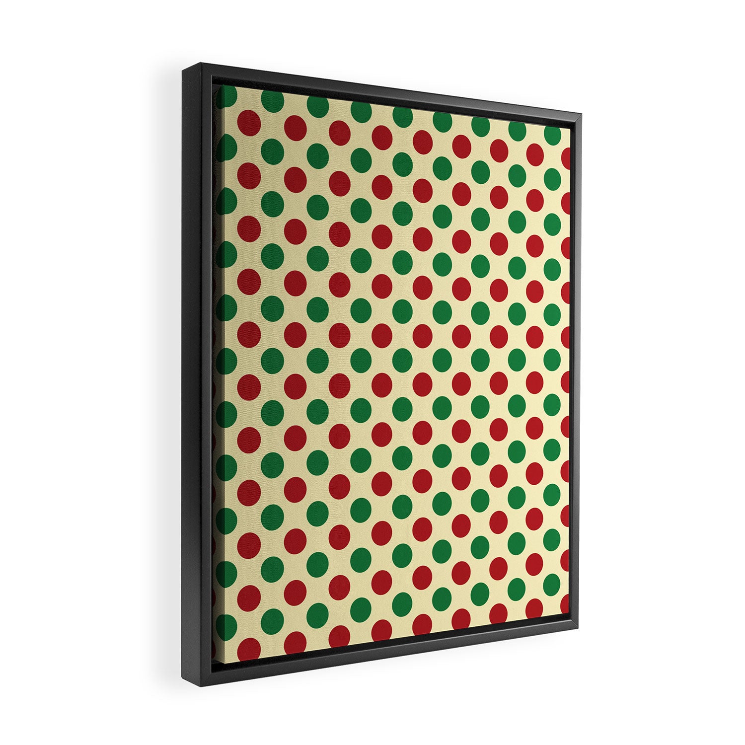 Christmas Polka Dot Pattern Framed Canvas Print Gallery Image 2