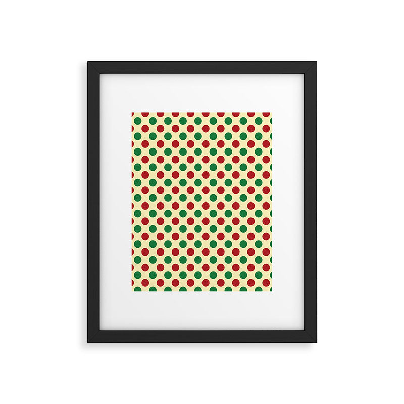 Christmas Polka Dot Pattern Framed Art Print Gallery Image 6