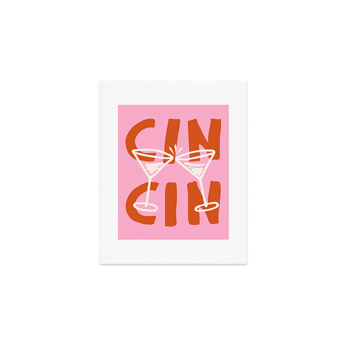 Cin Cin Cheers Martini Cocktail Print Art Print Gallery Image 1