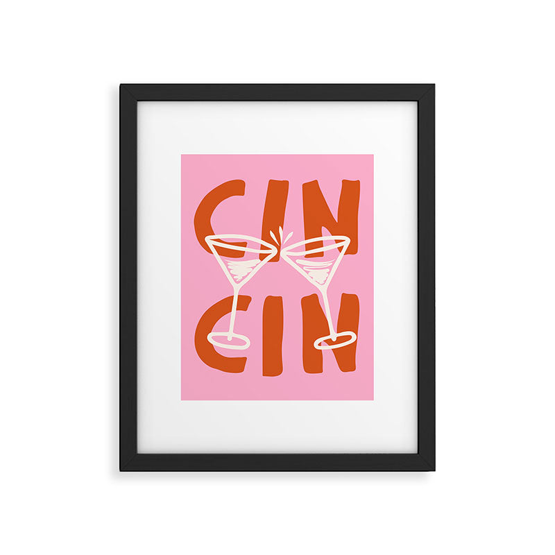 Cin Cin Cheers Martini Cocktail Print Framed Art Print Gallery Image 4