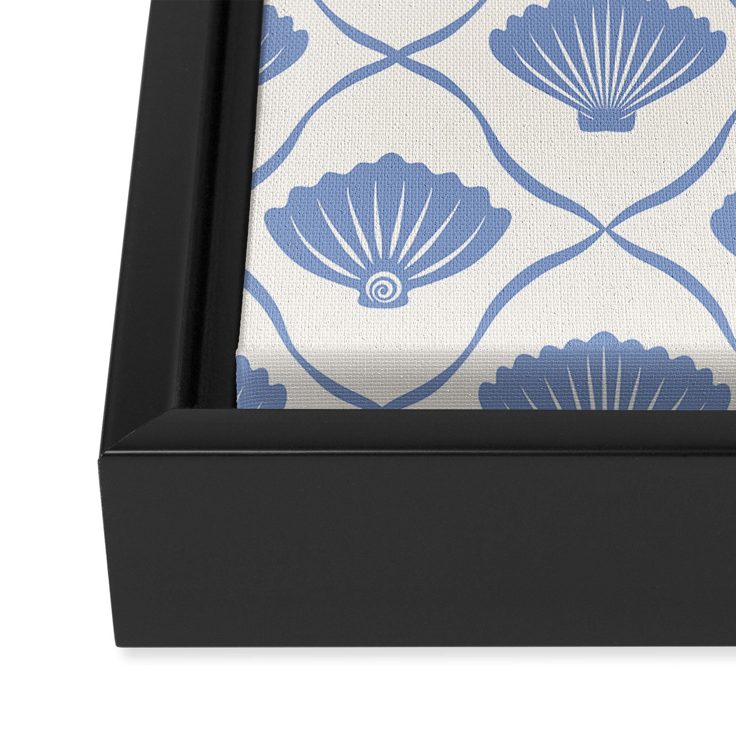 Coastal Ocean Blue Seashells Framed Canvas Print Gallery Image 3