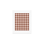 Coffee Brown & Cream Gingham Pattern Art Print Gallery Image 1