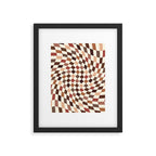Coffee Brown Swirl Checker Framed Art Print Gallery Image 5