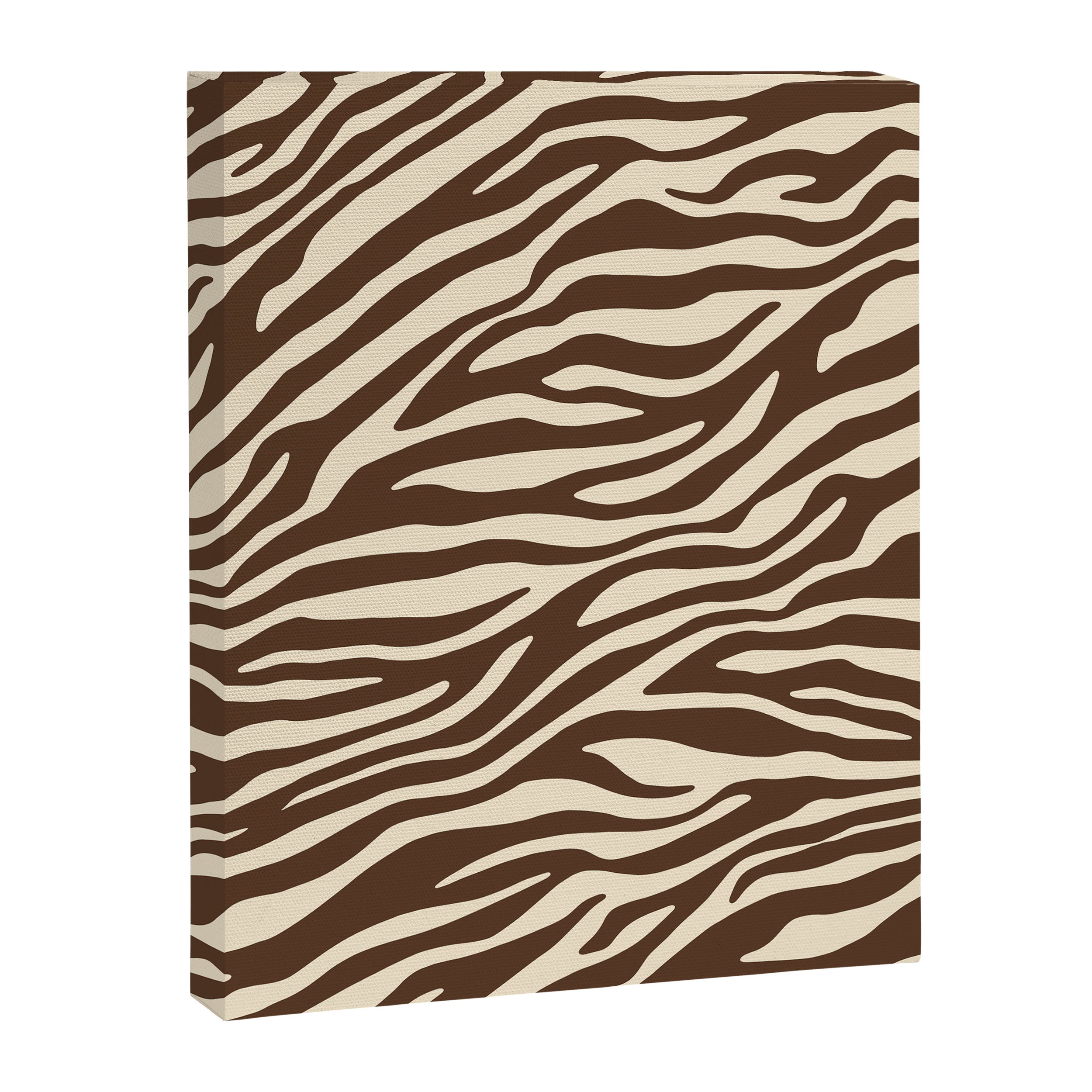 Coffee Brown Zebra Animal Print Canvas Print Gallery Image 6