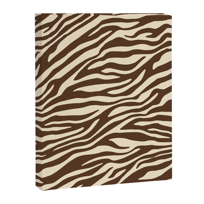 Coffee Brown Zebra Animal Print Canvas Print Gallery Image 1