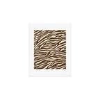 Coffee Brown Zebra Animal Print Art Print Gallery Image 1