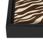 Coffee Brown Zebra Animal Print Framed Canvas Print Gallery Image 3