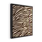 Coffee Brown Zebra Animal Print Framed Canvas Print Gallery Image 2