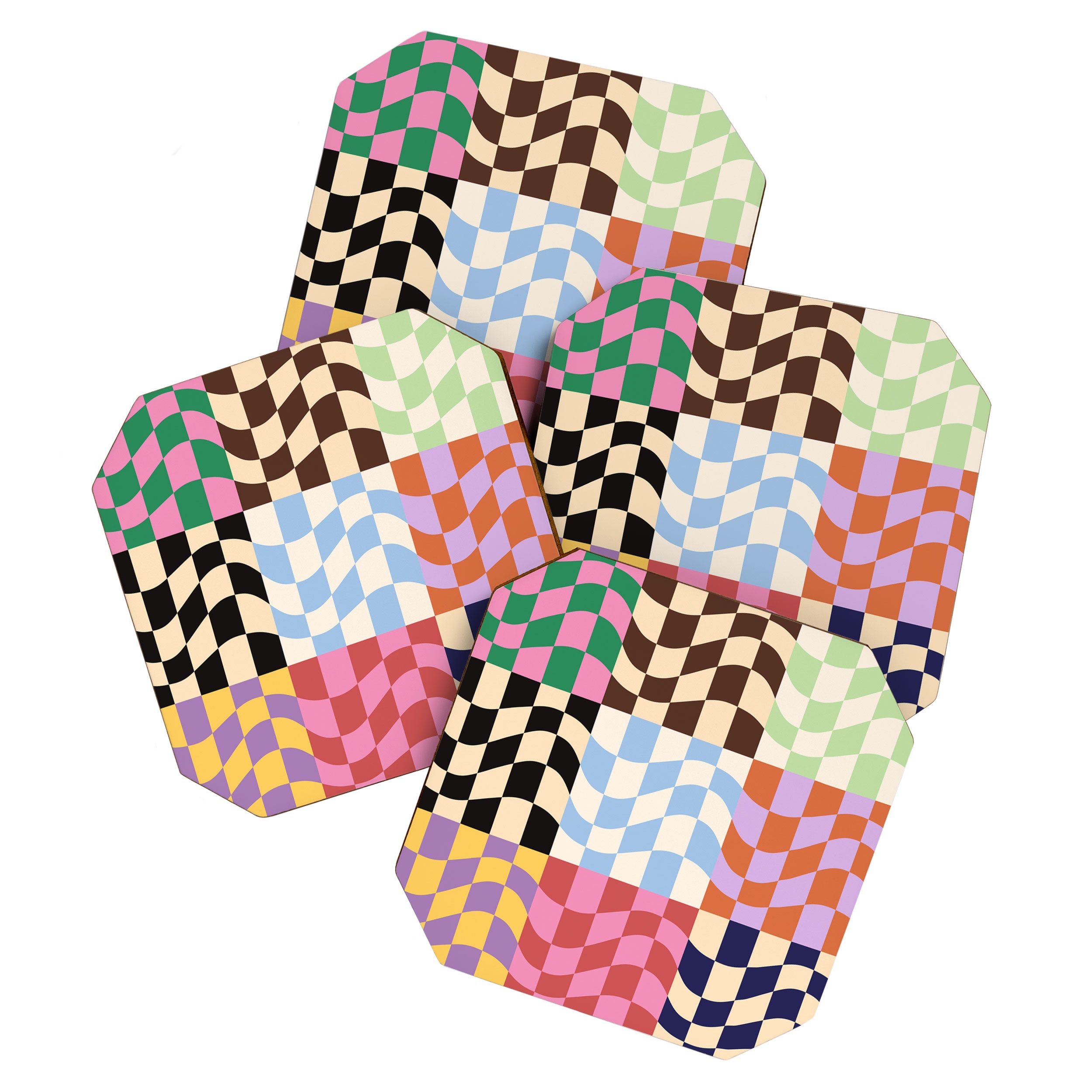 Colorful Checker Patchwork Coaster Gallery Image 1