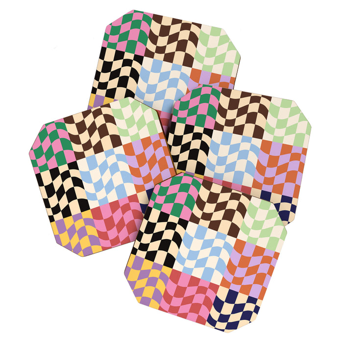 Colorful Checker Patchwork Coaster Gallery Image 1