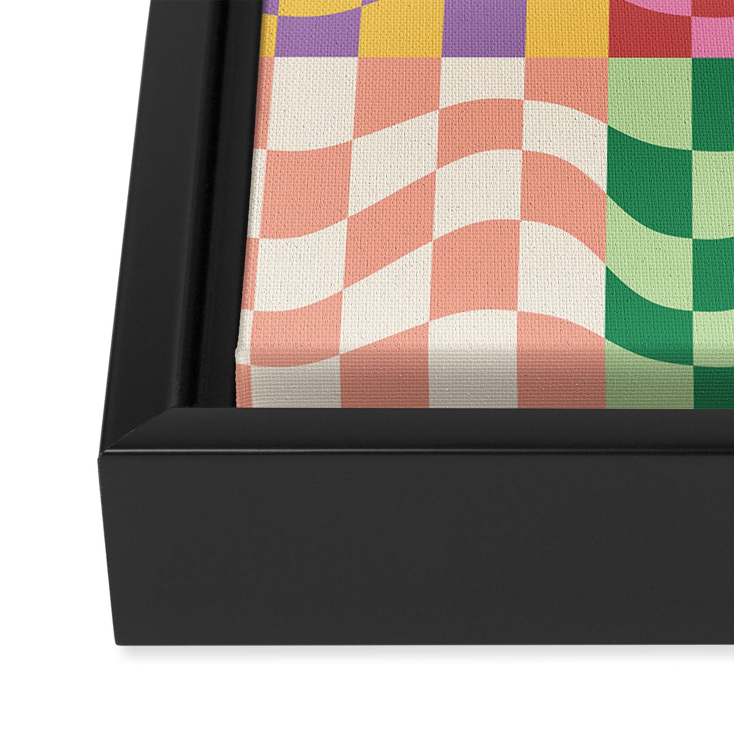 Colorful Checker Patchwork Framed Canvas Print Gallery Image 3