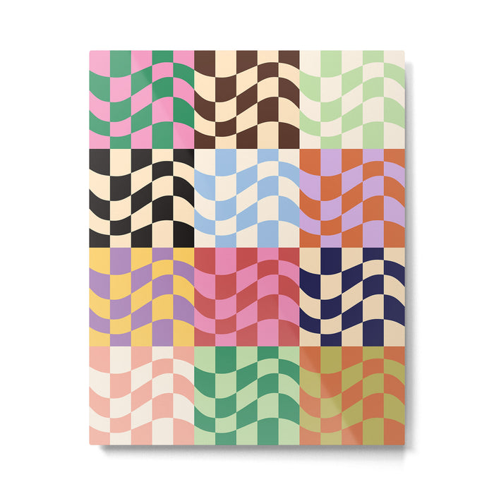 Colorful Checker Patchwork Metal Print Gallery Image 1
