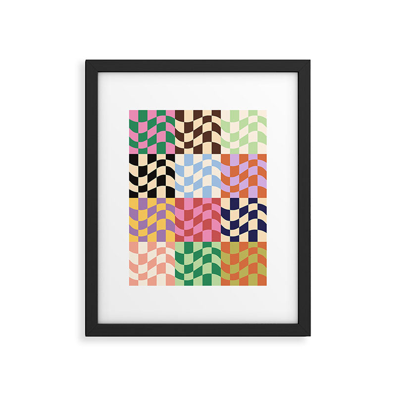 Colorful Checker Patchwork Framed Art Print Gallery Image 6