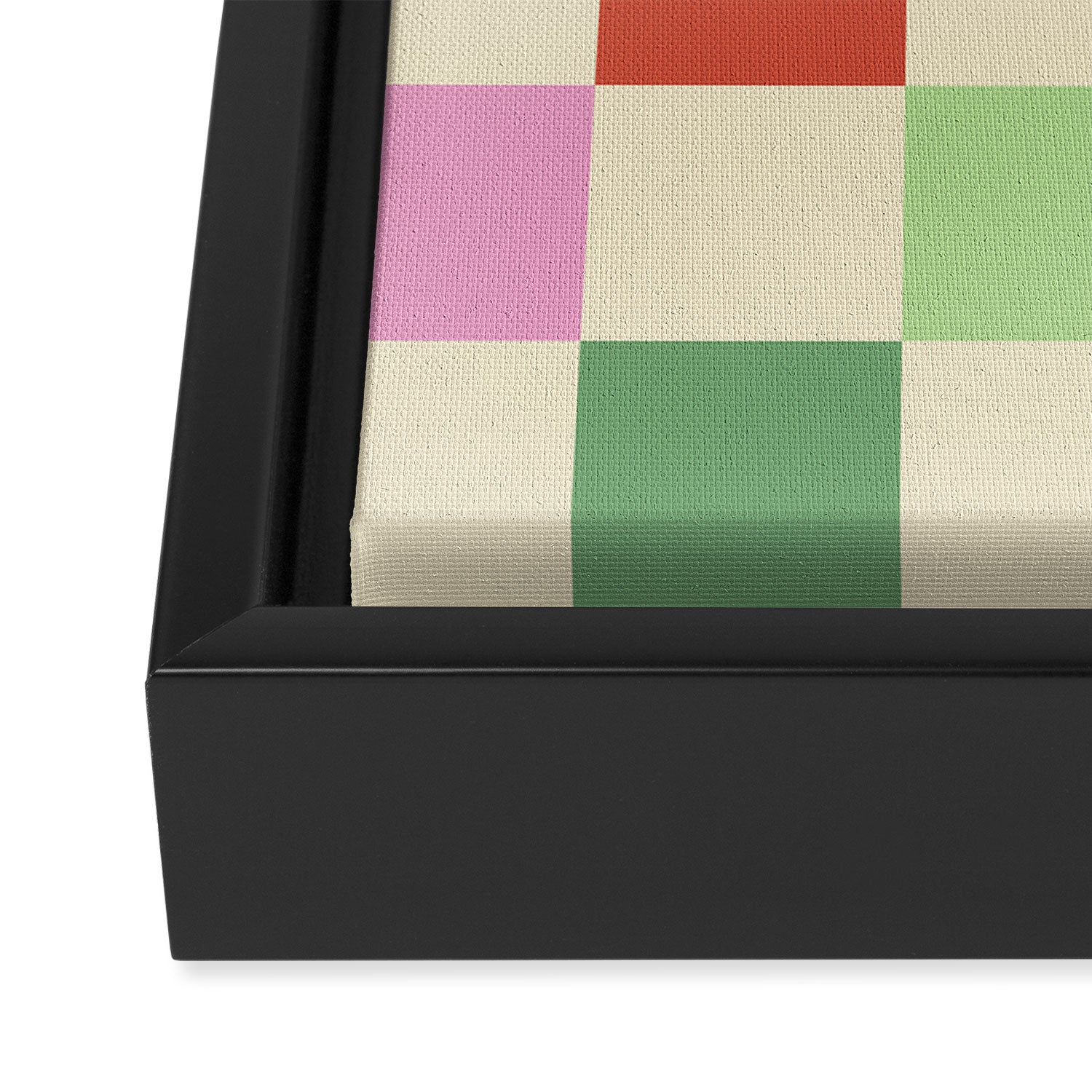 Colorful Checkered Pattern Framed Canvas Print Gallery Image 3