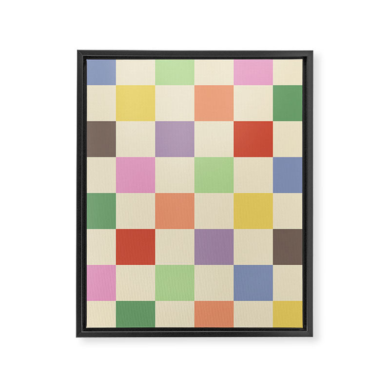 Colorful Checkered Pattern Framed Canvas Print Gallery Image 6