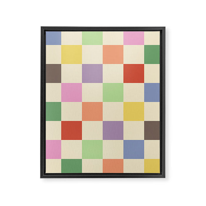 Colorful Checkered Pattern Framed Canvas Print Gallery Image 1