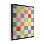 Colorful Checkered Pattern Framed Canvas Print Gallery Image 2
