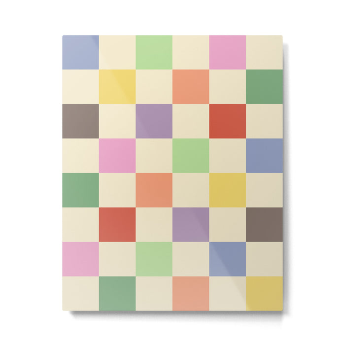 Colorful Checkered Pattern Metal Print Gallery Image 1