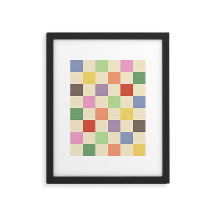 Colorful Checkered Pattern Framed Art Print Gallery Image 1